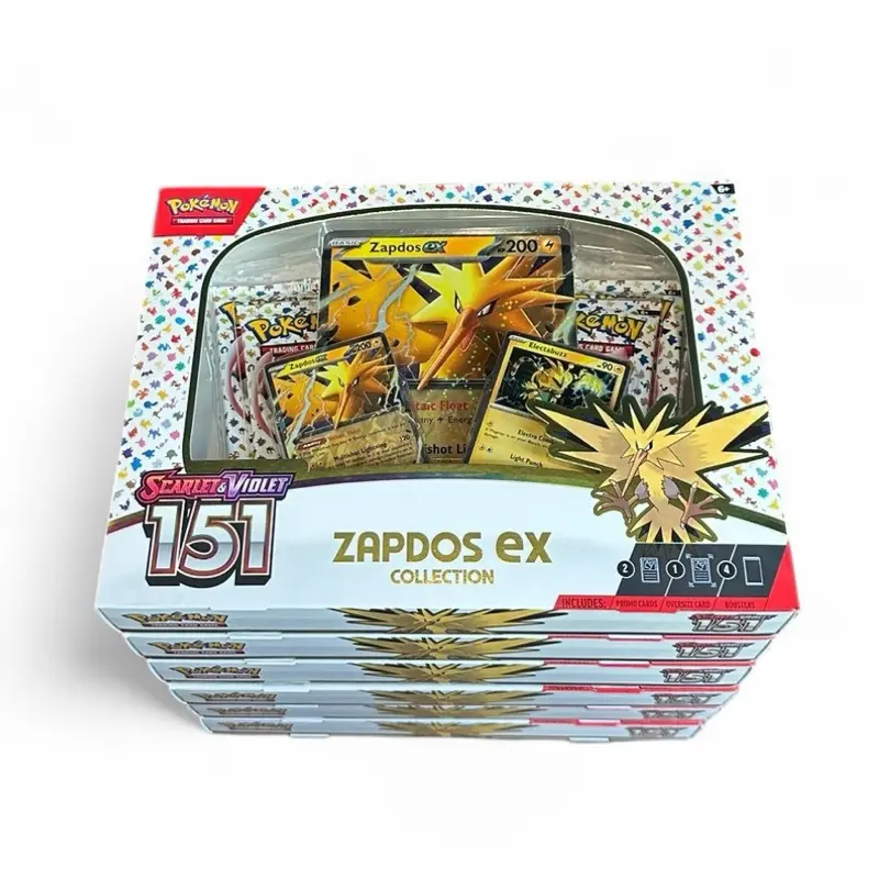 Pokémon Trading Card Game 151 Zapdos Ex Collection Box - 4 Packs of 151 Cards & Jumbo Zapdos Promo Card for Collectors