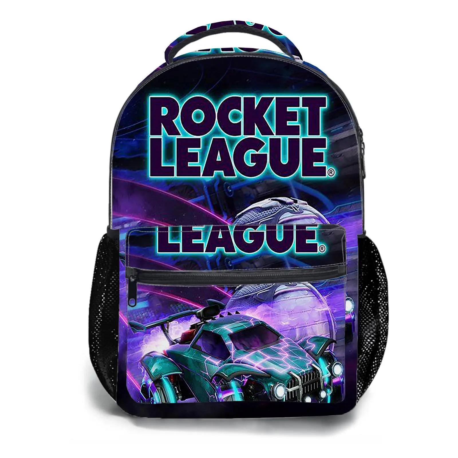 Rocket League Y2K Aesthetic School Backpack for Girls, Cute Cartoon Girl Printed Student Bookbag with Mesh Side Pockets, Large Capacity Casual Daypack and Travel Bag for Kids a-54