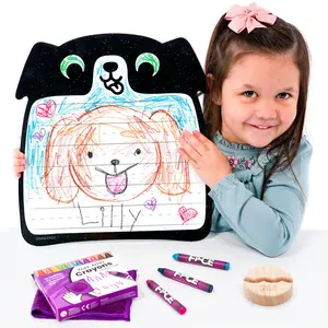 Wipe-Away Crayon Board w/ Crayons. Mess-Free Dry-Erase for Kids Ages 2-8!