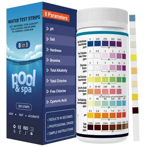 2026 Salt Water 8-in-1 Pool Test Strips Kit | 150 Strips Pool Salt Test Strips | Salt Water Pool Testing Kit for Pools, Hot Tubs & Spas Quick Accurate Tests Salt, Chlorine, pH, Cyanuric Acid