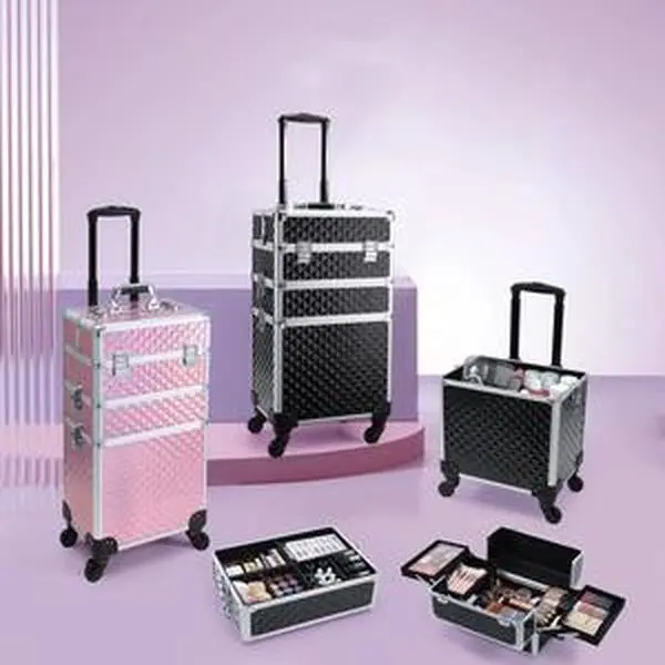 Beauty Case - Stylish Makeup Organizer with Mirror and Compartments for Travel and Daily Use Cosmetic