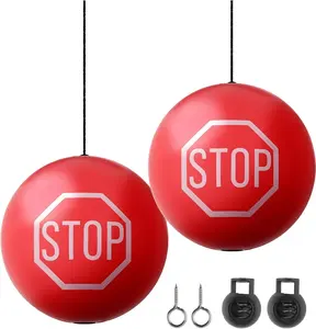 2PCS Garage Tennis Ball Parking Aid,Anti-Collision Hanging Garage Parking Aids for Cars with 13Ft Rope,Universal Garages Parkings Stops Ball Garages Accessories for Car Truck SUV (Red/2Pcs) VKQTS