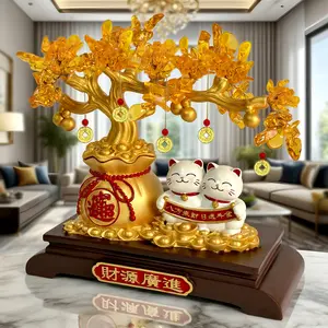 1pc, Wealth-Bringing Cat Figurine for Prosperity and Fortune, High-Quality Decoration for Living Room or Store Counter, Housewarming Gift, Christmas & Halloween Decor