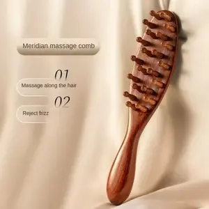 Sandalwood Scalp Massage Portable Massage Tool for Women - Detangling Tool with Wide-Tooth Design for Various Hair Styles and Textures