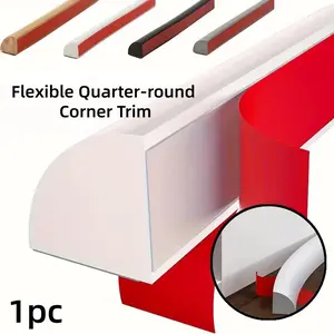 2meters Flexible Quarter-round Corner Trim, Quarter circle molded corner, Peel-and-stick Edges Trim, Self-adhesive Edges, for Flooring,Bendable Corner Countertop Trim