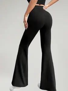 Flare Leg Body Sculpting Shapewear Pants High Waist Tummy Control Daily Outfit Everyday Women Stretchy Fabric Bottom