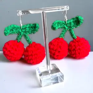 Cherry Crochet Earrings