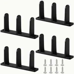 Sliding Closet Door Floor Guide - Universal Black Sliding Door Floor Guide with Screws Fits 1-3/8" Thick Doors, ABS Closet Door Track Guide for Cabinet Floor