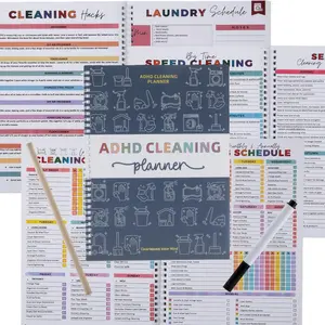 Cleaning Planner, Cleaning Habit  Planner for Adult, -Free Housework Checklist Schedule Organizer, Daily Weekly Monthly Editable Household Schedule Planners with Erasable Pen