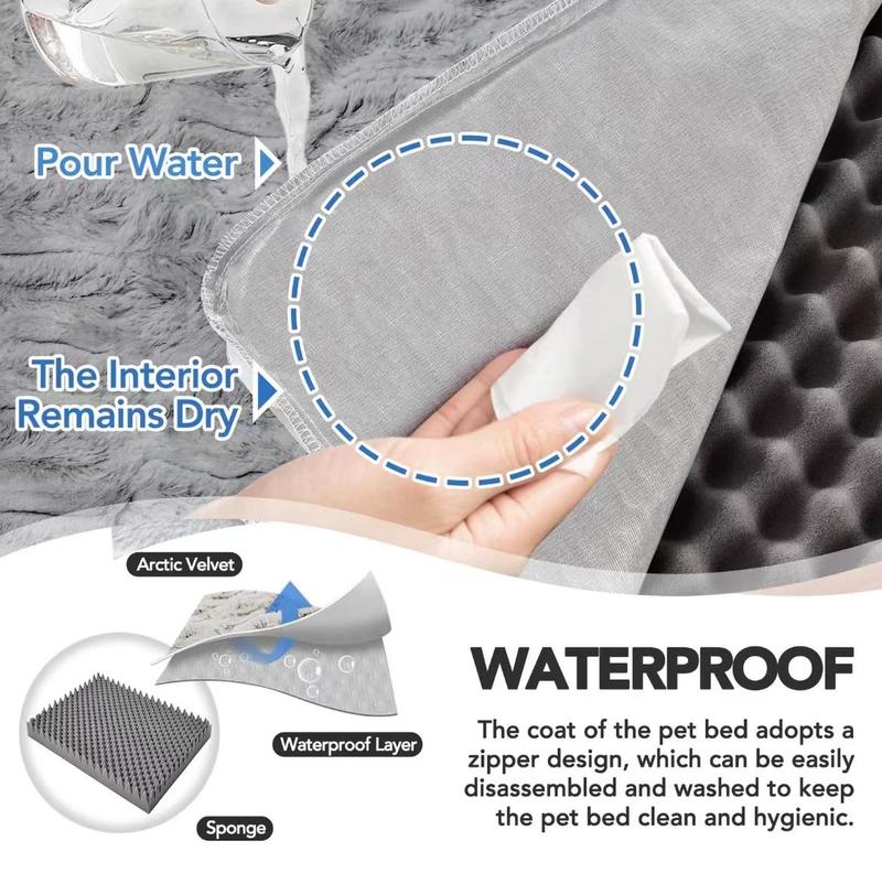 XXXL Extra Large Calming Dog Bed Orthopedic Memory Foam Sofa Bed for Small Medium Large & Extra Large Dogs Waterproof Removable Plush Cover 42 x 30 x 6.5 Inches