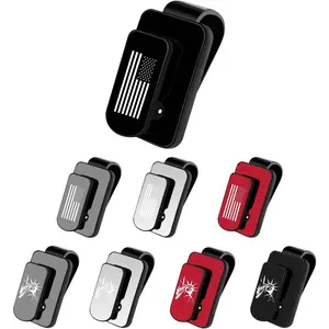 Sunglasses Holder for Sun Visor - Multi-Function Clip Eyeglasses Mount for Men & Women, Black, Accessories for Eyeglasses, Flag Metal