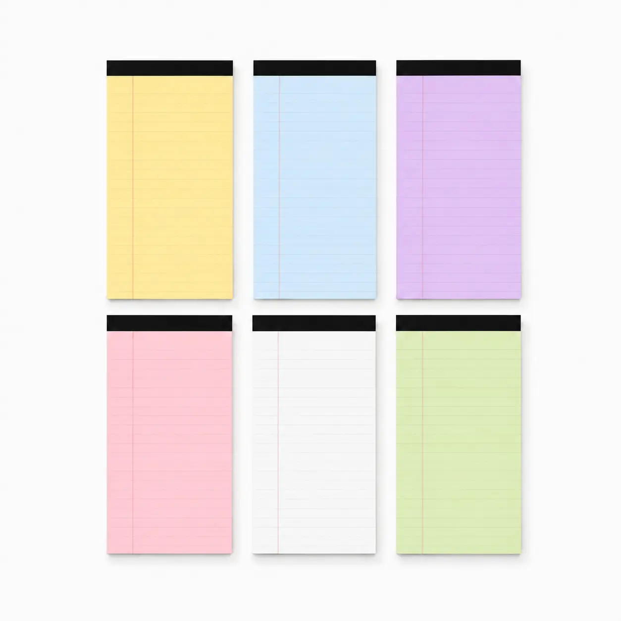 A5 Lined Tear-Off Memo Pads, 12.7x20.3cm, 30-Sheet Top-Bound Portable Ruled Paper for Note Taking, Pastel Office Stationery Supplies