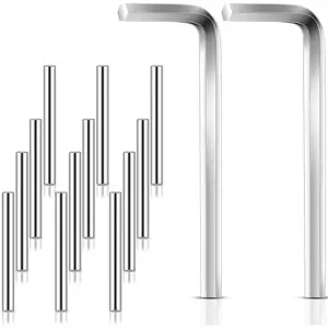Closing Hinge Pin Spring Loaded Spring Hinge Tension Replacement Kit Includes 12 Stainless Steel Shelf Pins and 2 Pieces Hex Wrenches, Metal Dowel Pegs for Self Closing Door