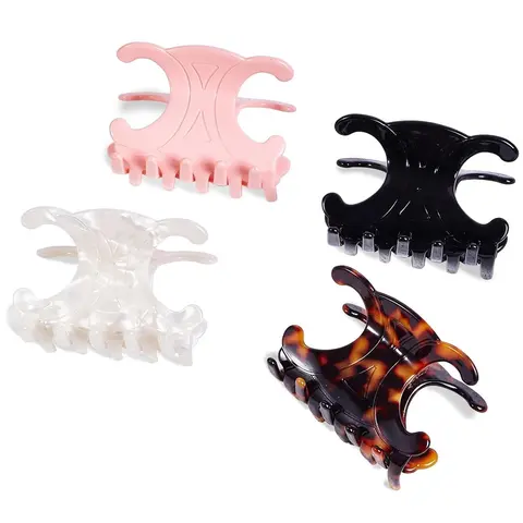 2.76 X 1.66 in Premium Durable Acetate Butterfly Hair Clips, 4-Pack Medium-Size Hair Claws, Secure Hold for Updos, Hair Style Accessory