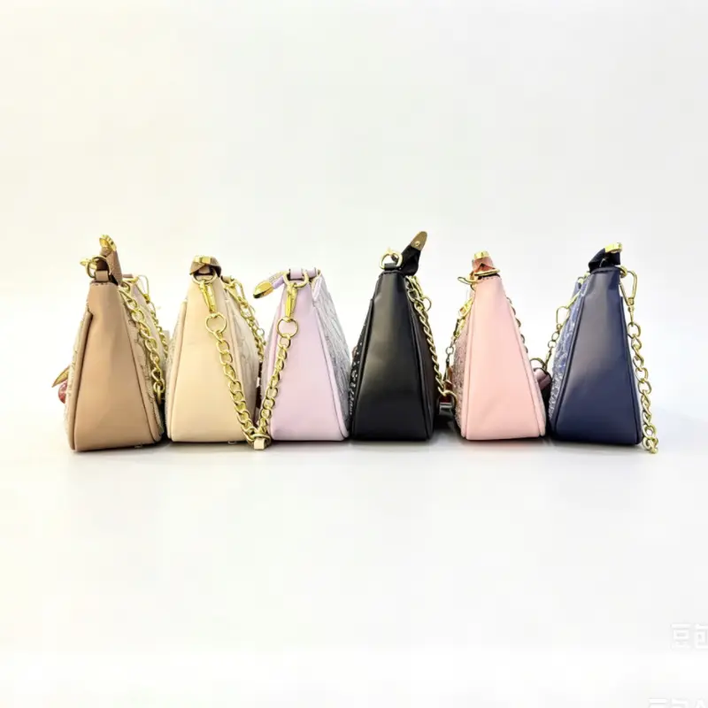 Teri Shoulder Bag In Signature Canvas,Teri Mini Bag Glitter,Cross Body Mini Purse,Soft Chain Purses Shoulder Bag