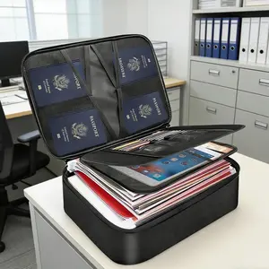 File Storage Bag, Waterproof Zipper Portable Laptop Document Certificate Holder, Multi-Compartment File Organizer