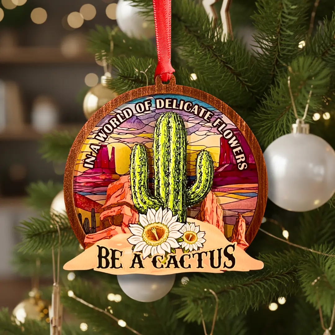 Cactus Christmas Ornament 2025 - Cute Succulent Plant Decoration for Xmas Tree, Desert Charm Gift for Plant Lovers, Easy-to-Hang Holiday Decor
