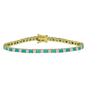 Turquoise Diamond Tennis Bracelet