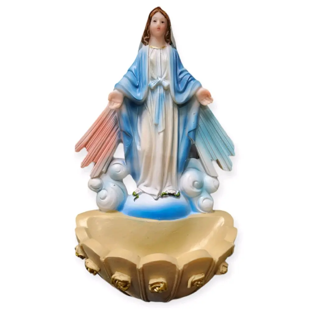 Virgen La Milagrosa 8" Inches Tall  (251281-8) For Holy water For Wall Holy Family Estatua para agua Bendita Brand New Religious Decor
