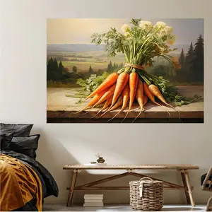 Easter Wall Decor Set Carrot Printed Oil Painting Spring Decoration Easter Home Wall Decoration Print Vintage Room Wall Decoration Medieval Art Unique Home Decor Exquisite Art Prints High Quality Posters
