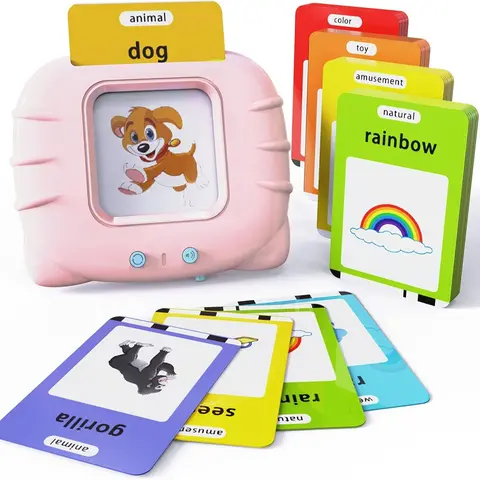 KIDGENIUS Bilingual Talking Flashcard Reader - English-Spanish Plastic Preschool Learning Toy for 3-8 Years Children, 224 Cards, Non-Toxic, Lightweight, Homeschooling Tool, Boosts Listening Skills, Kids' Gift