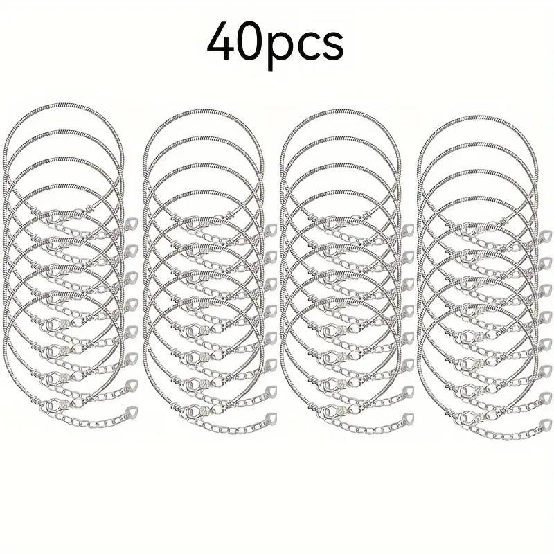 Phantom 10/20/40 Pieces DIY Charm Bracelet Making Kit, Suitable for 18 Years Old and above, 1.97-Inch Retractable Snake Chain with Tool Holder, Casual Jewelry Ingredients, Iron Alloy Beads and Accessories