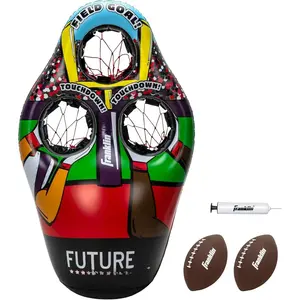 Kids Football Target Toss Game - Inflatable Throwing Target Toy with Soft Mini Footballs - Fun Kids Sports Game