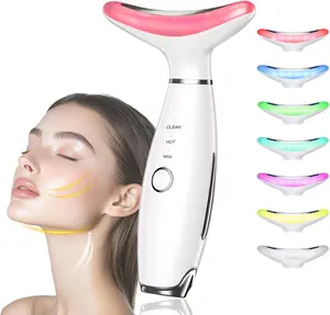 [DOCHEN] Facial Massager Tool, 7 Color LED Skin Care and Double Chin Neck Massage, Face S-culpting Tool with Vibration Thermals, Portable Facial Beauty Device, Festival Gifts , Gift for Women, Neck Beauty Instrument