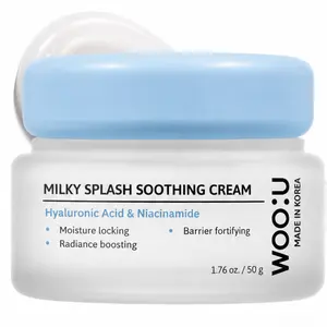 WOO:U Milky Splash Soothing Moisturizer Cream, Hydrating Skincare Moisturizer for Daily Use, Moisturizers