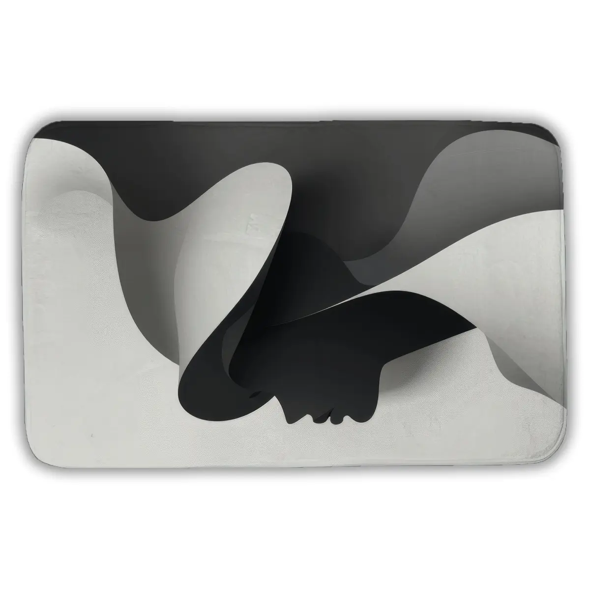 212 MAIN 1-Piece Rectangle Microfiber Foam Bath Mat - 21 x 34 in Black & White, Absorbent, Non-Slip, Machine Washable, Thick Cushioned, Durable, Lightweight, Moisture-Wicking, Modern Easy to Clean Indoor Bathroom Decor Essential (Model MWW-C1BM2134AHU9PK)