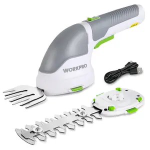 WORKPRO Cordless Grass Shear & Shrubbery Trimmer - 2 in 1 3.6V Handheld Hedge Trimmer Electric Grass Trimmer Hedge Shears/Grass Cutter Rechargeable Lithium-Ion Battery and Type-C Cable Included (White)