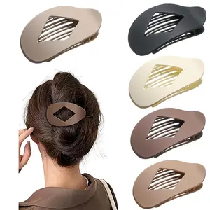 5 PCS Flat Hair Clips, No Crease Flat Claw Clips for Women, Large Strong Hold Barrettes for Thick Thin Hair, French Duckbill Styling Accessories(Neutral Matte)