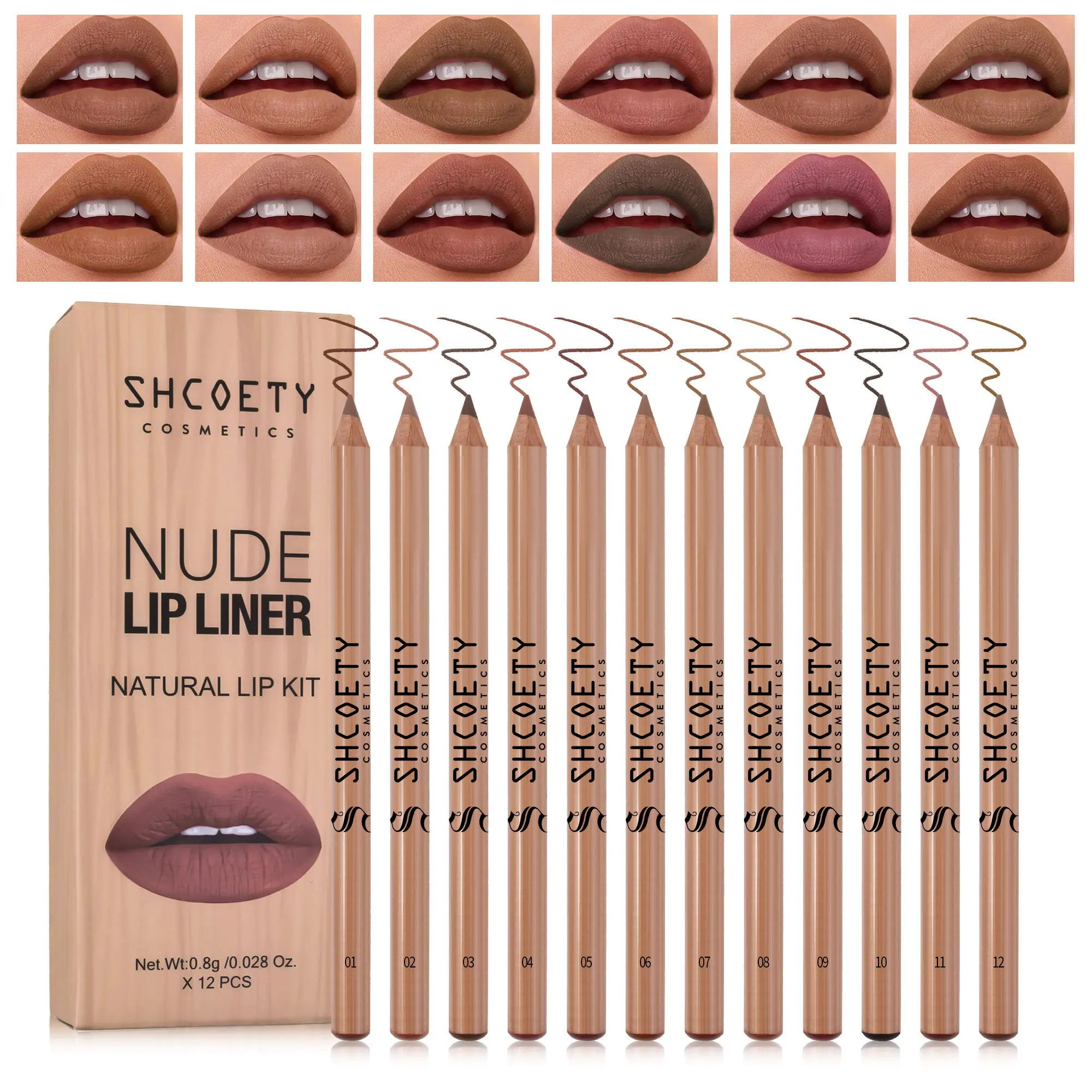 12PCS Matte Lip Liner Set – Creamy, Pigmented & Transfer-Proof, One Kit for Nude, Ombre & Bold Lips, Viral Makeup Must-Have Every Girl Needs