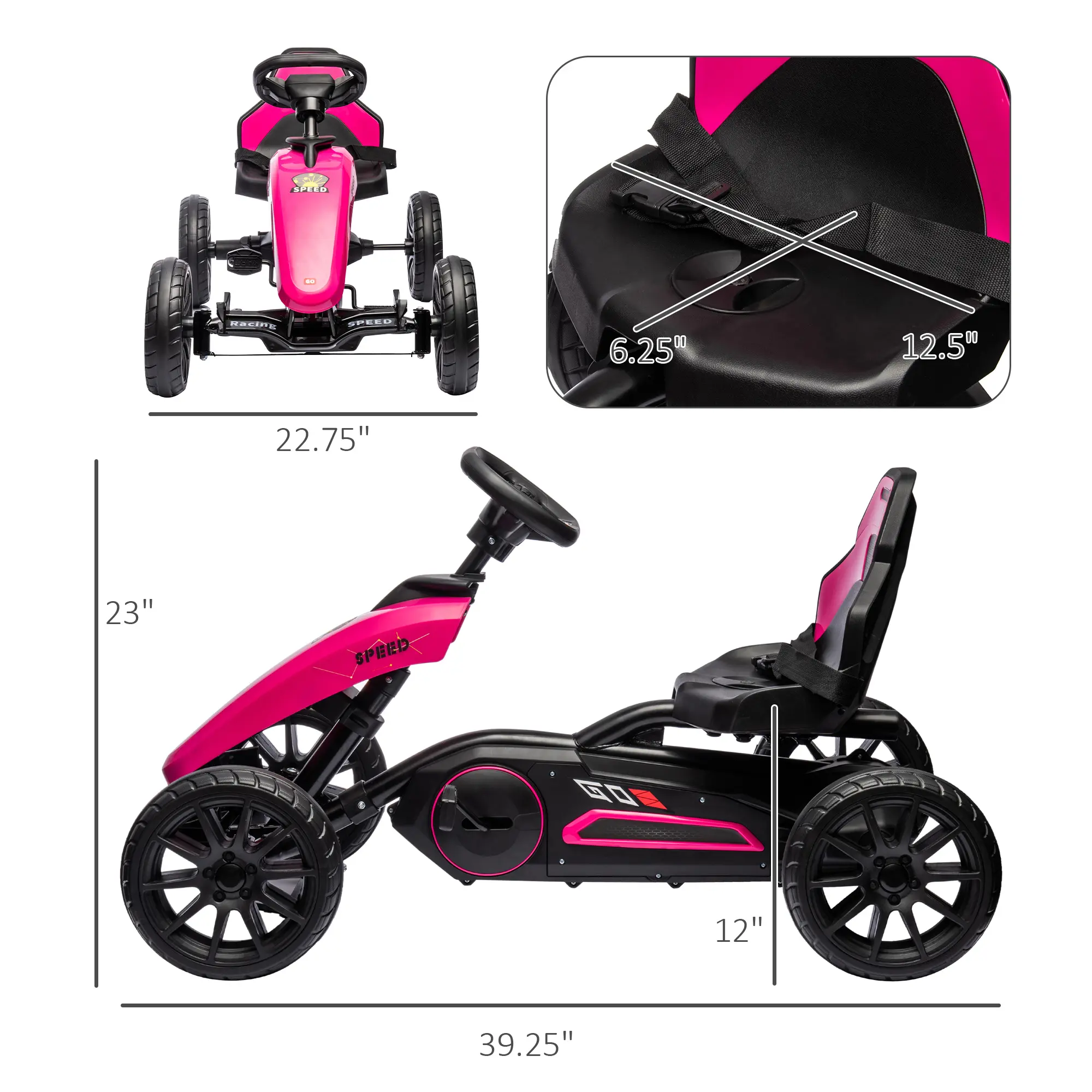 Style 4, Pink, EVA Wheels, 66 lbs Cap, Ages 3-8