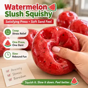 Red Speckled Squishy Stress Ball, Glossy Sensory Squeeze Toy with Slow Bounce for Busy Hands, Kids Adults Birthday Party Supplies, Goodie Bag Fillers Pinata Stuffers Party Favors