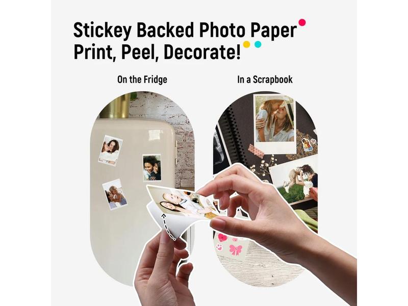 Liene Pearl K100 2x3" Portable Photo Printer w/ 50 Zink Photo Papers, White