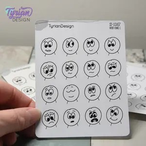 WAFI Emo Stickers (Pack 1) | Variety of Emotions | 16 Stickers | .72 x .78" each
