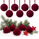 Velvet Christmas Ornaments Burgundy Christmas Decor Flocked Christmas Balls Christmas Tree Bows Multicolor Christmas   Decorations for Xmas Tree Wall Front Door Porch Home Holiday Wedding Party Christmas Gifts Navidad Decoración