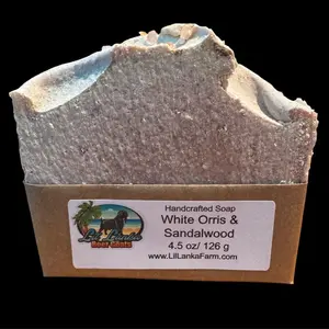 Orris & Sandalwood White Goat Milk Soap 4.5 oz - Infused with Natural Essential Oils for Body Care and Comfort skin Cleansing Cleanser woman valentine