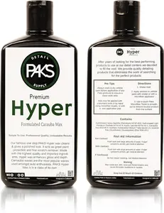 Paks Detail Supply Paks Hyper Carnauba Car Wax, Thick Professional Grade Liquid Car Wax, UV and Paint Protection Liquid Carnauba Wax, 16 Oz Premium Finnish Enhancer Liquid Wax for Cars