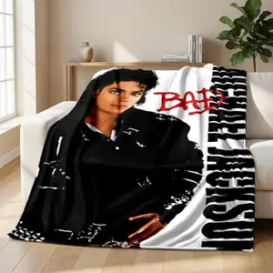Michael Jackson Retro Printed HD Blanket Soft Throw Blanket for Home Bedroom Bed Sofa Travel Office Solid Cover Blanket Adults Pop Music Icon Gift Pop Culture Decor