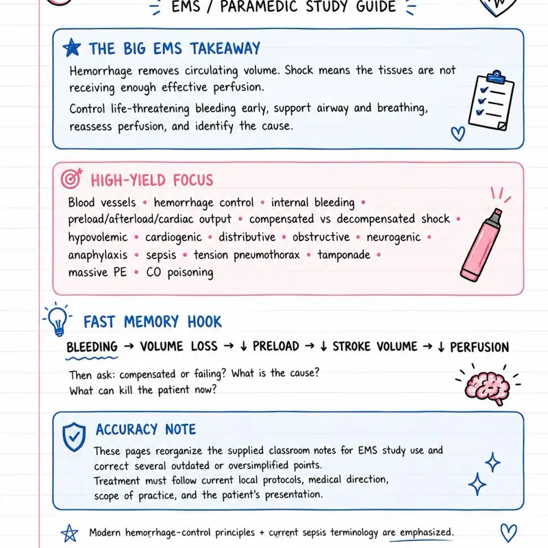 HEMORRHAGE and SHOCK Study Guide for EMTs PARAMEDIC