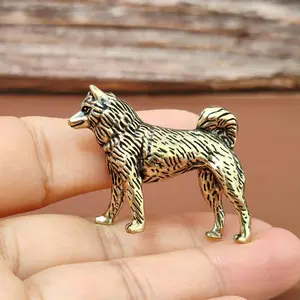 Vintage Traditional Copper Dog Figurine Sculpture, Realistic Animal Craftsmanship, No Power Required, Collectible Artistic Decorative Piece, Fun Retro Ornament