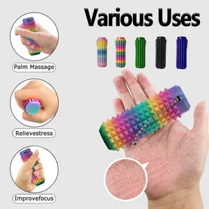 Christmas gift ideas Spiky Keychain,  Hard Spiky Massage for Stress Reduction and Focus Calming Fidget Keychain for Anxiety Relief,Novelty Gifts for Friends