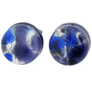 Glass Of Venice Murano Glass Venetian Reflections Round Stud Earrings - Periwinkle
