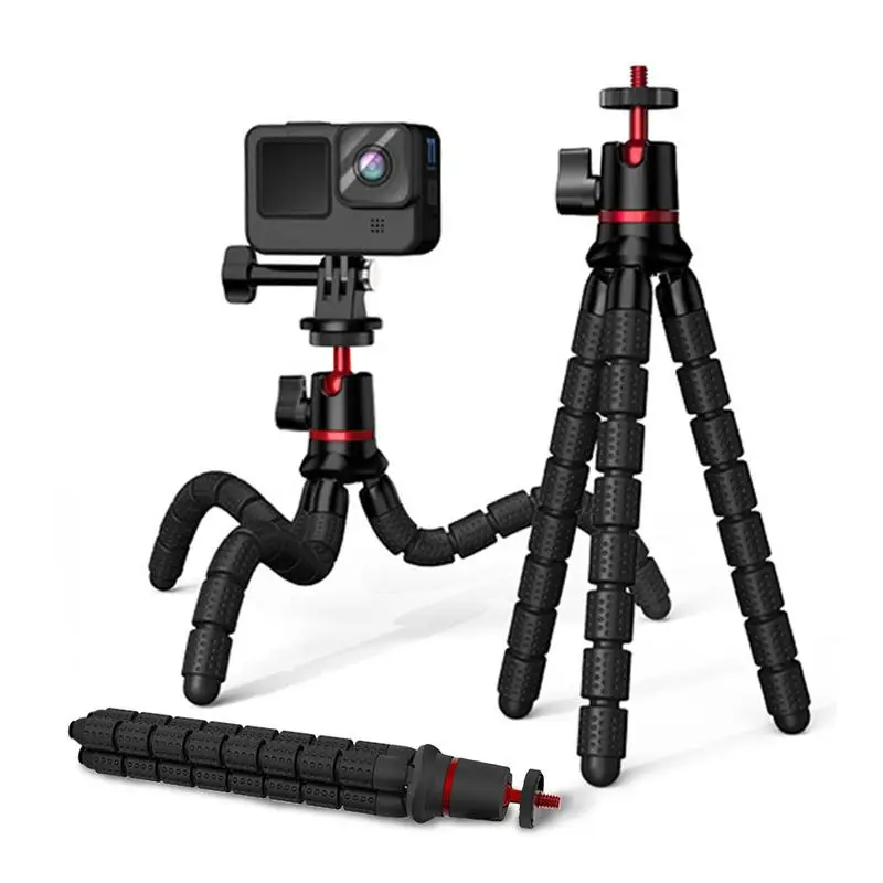 Flexible Mini Tripod Stand for iPhone, Multi-angle Portable Camera Tripod with Hidden Phone Holder Cold Shoe Mount For iPhone 13 12 Pro Max XS Max X 8