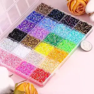 20000pcs 24-Color 3mm Jelly Rhinestones Kit, Tools & Tweezers Included, Flatback Resin Gems for DIY Crafting, Nail Art, Diamond Art, Phone Case, Makeup Supplies