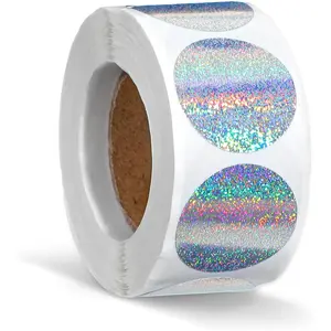 500 count Holographic Stickers  Circle Sticker 1 in Round Stickers Shiny Metallic Stickeres Dot Sticker  Removable Glitter Rainbow Colored Round Sealing Stickeres for Office
