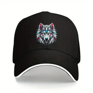 Wolf Graphic Baseball Cap, Classic Unisex Dad Hat, Adjustable and Lightweight Headgear for Rugged Outdoor Hiking & Sports, Headgear Hats, Rugged Outdoor Hats