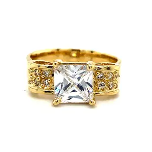 14K Princess Cut CZ Bow Ring